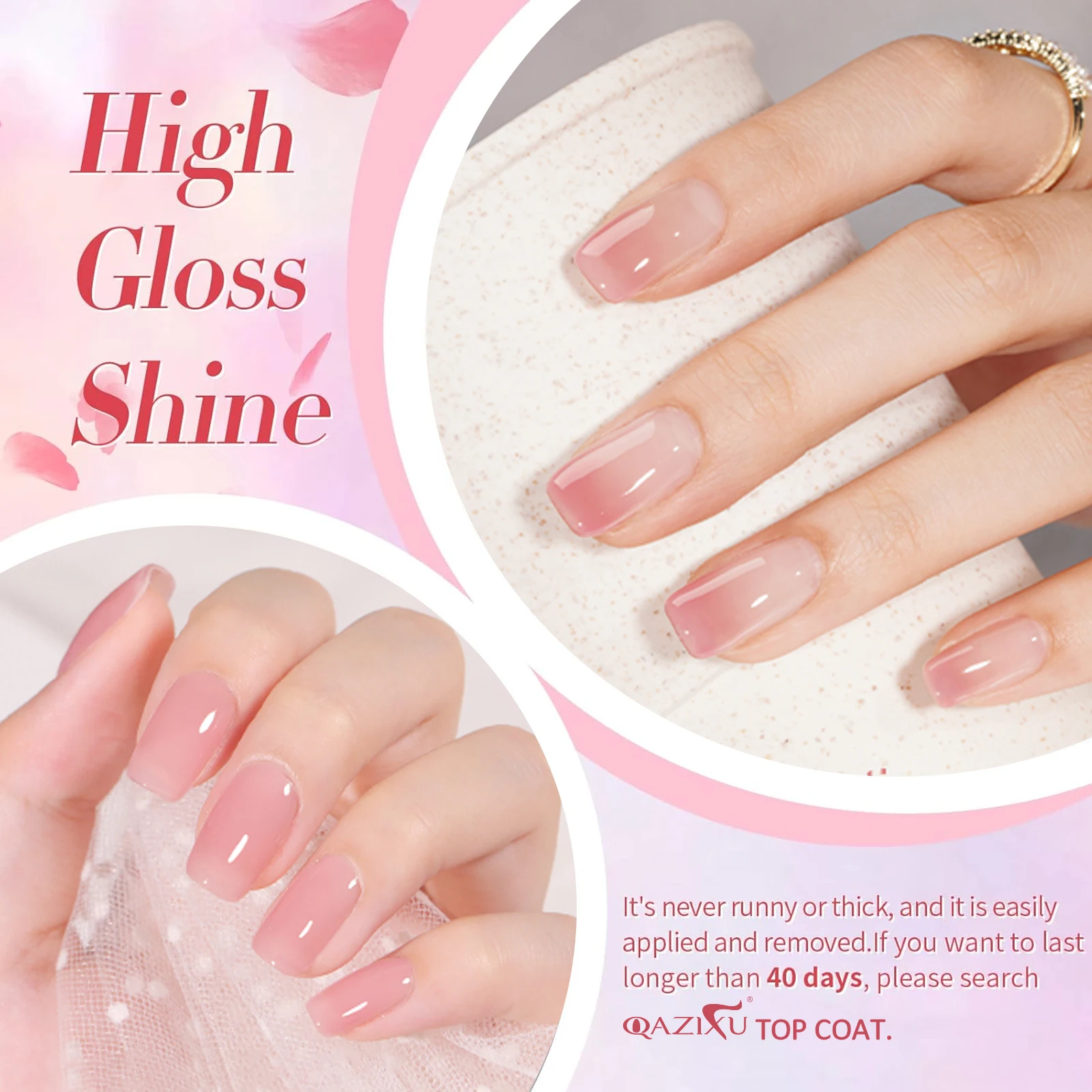 1-4 pezzi colore rosa nail art ghiaccio trasparente colore nudo smalto per unghie nuovo netto rosso popolare smalto gel bianco regalo per le donne