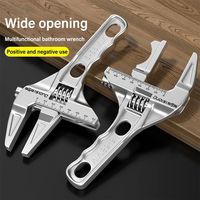 Short Handle Bathroom Plumbing Wrench Extra Large Opening Basin Sink Faucet Pipe Tubing Tool 16-68mm Adjustable Spanner