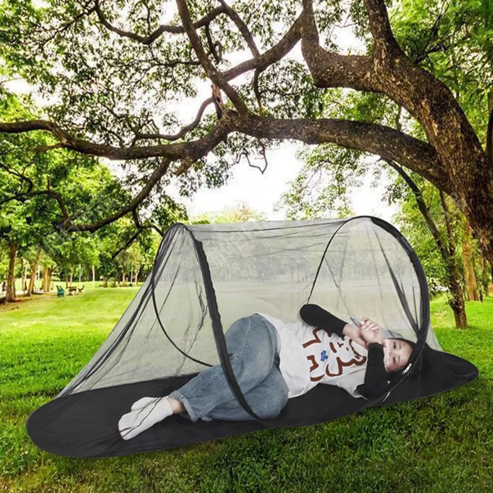 Fotografia 3: Tenda Portátil Integrada para Acampamento, Tipo de Arremesso Manual, Respirável, com Rede Mosquiteira para Praia, Sem Instalação