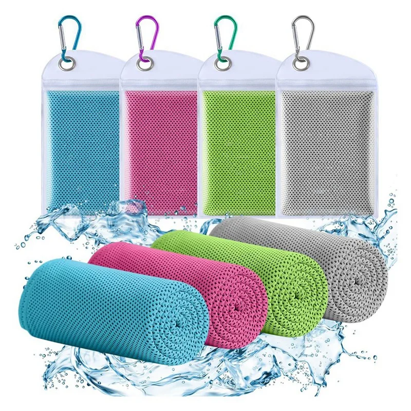 4 Pack Cooling Towels, Breathable Gym Towels Cooling Towels For Neck And Face For Gym Yoga, Camping, Fitness, Running