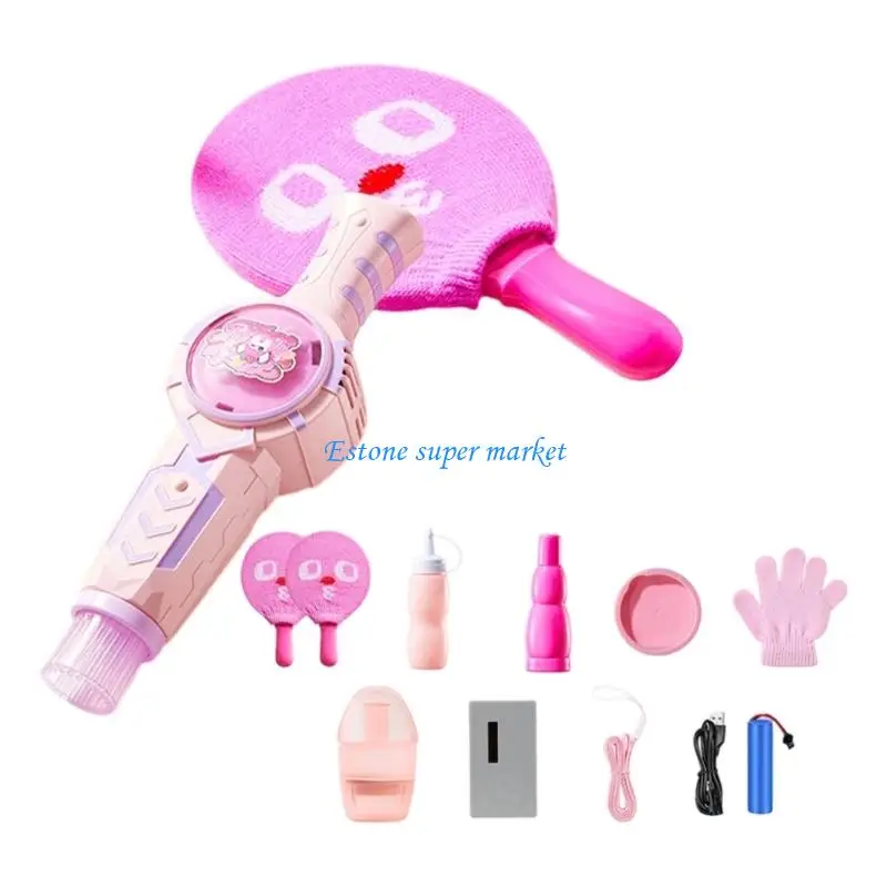 090B Interaction Bubble Blower Toy With Smog Effects Pingpong Paddle Bubble Game Set