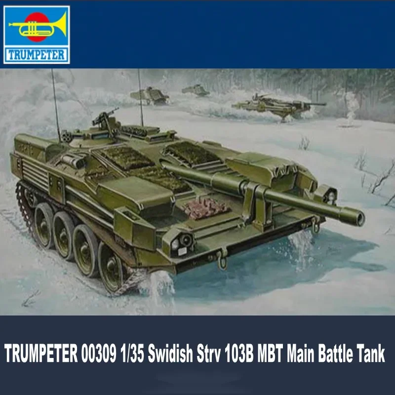 

TRUMPETER 00309 1/35, Swidish Strv 103B MBT, сборка основной боевой танка, модель, строительные наборы для военного хобби, сделай сам