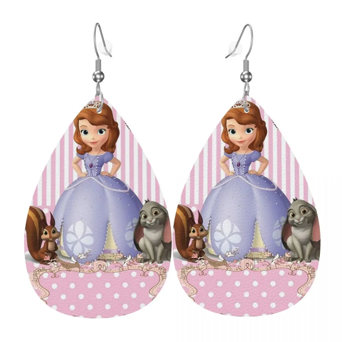 

Кожаные серьги-капли «София Первая» для женщин, легкие, модные, для вечеринок и праздников