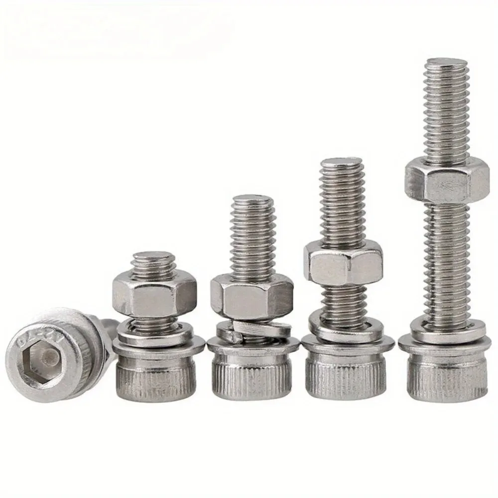600-piece stainless steel hex bolt, nut, and washer kit M3 (10-25mm), M4 (10-25mm), M5 (10-25mm), M6 (10-25mm)