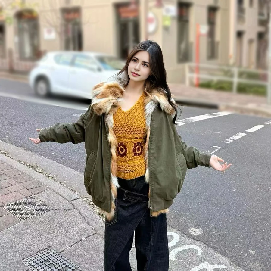 Real Fur Puffer Coats Short Goose Down Jackets Women Winter Down Coat With Trim Luxury Warm