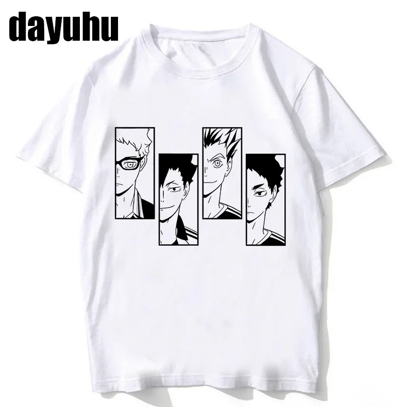 90s Haikyuu Women T Shirt Kuroo Japanese Anime Bokuto Manga Shoyo Volleyball Creative Tshirt Cartoon Graphic Tees Male T-shirt