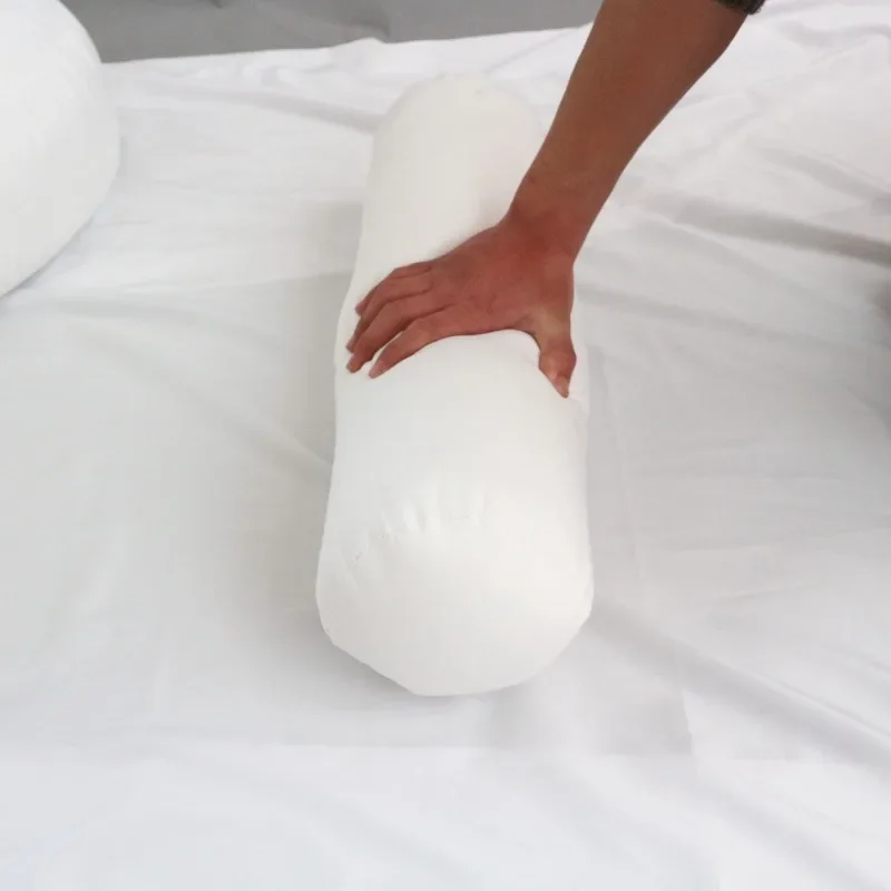 2025 new pure white cylindrical long pillow sofa waist cushion long throw pillow diameter 20cm