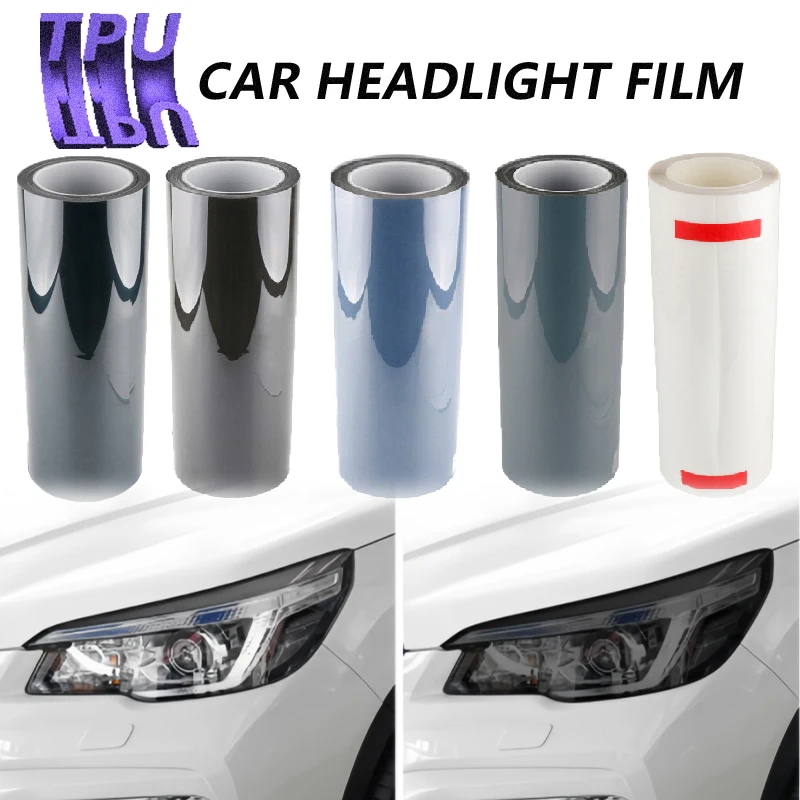 

Self-healing Tpu Ppf Headlight Film Anti Scratches Protect Smoke Black Car Lamp Tint Film For all car Decorate Styling