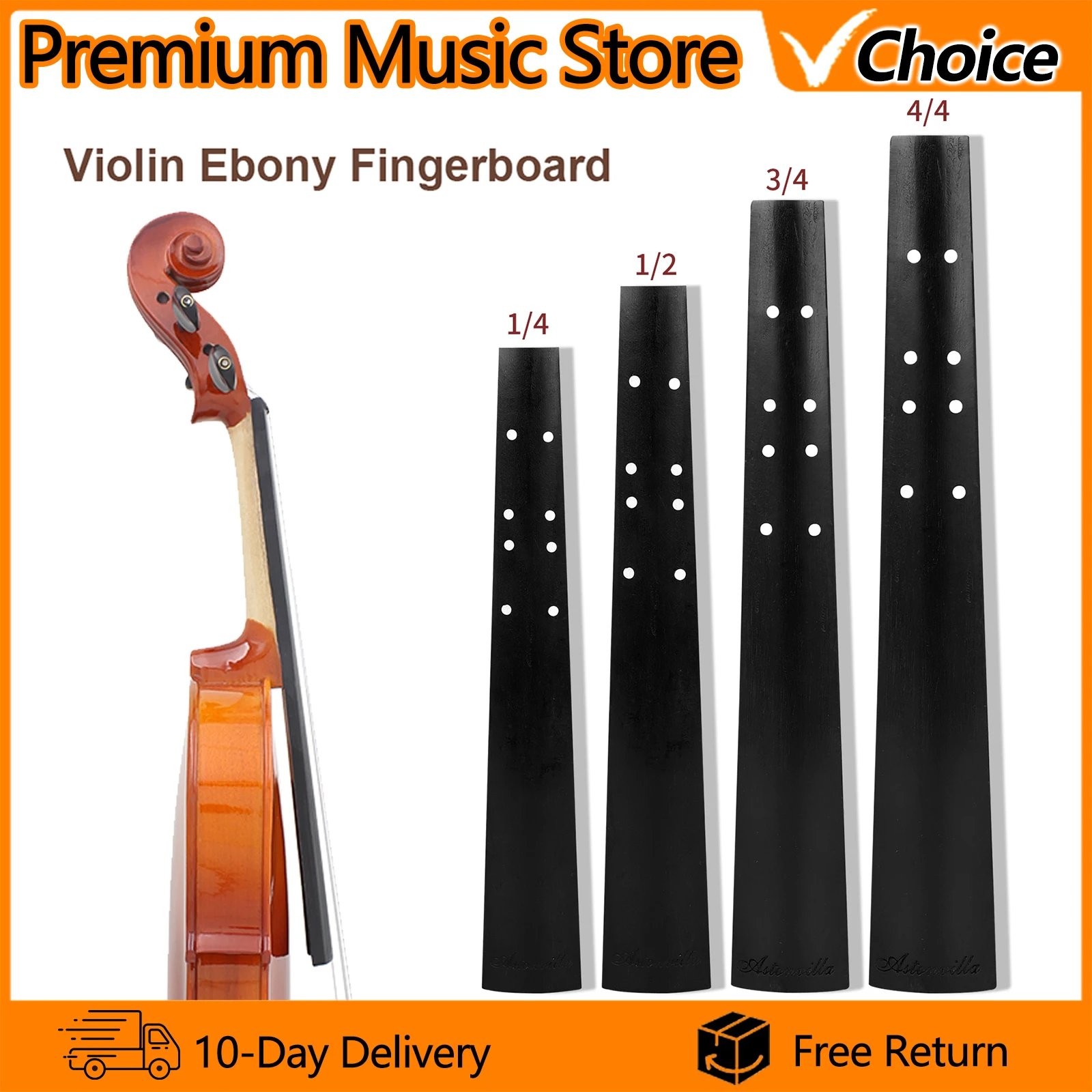 IRIN الكمان الأبنوس الأصابع 1/4 1/2 3/4 4/4 كمان فريتس خشب الأبنوس عالية الجودة أجزاء ملحقات الآلات الوترية #1