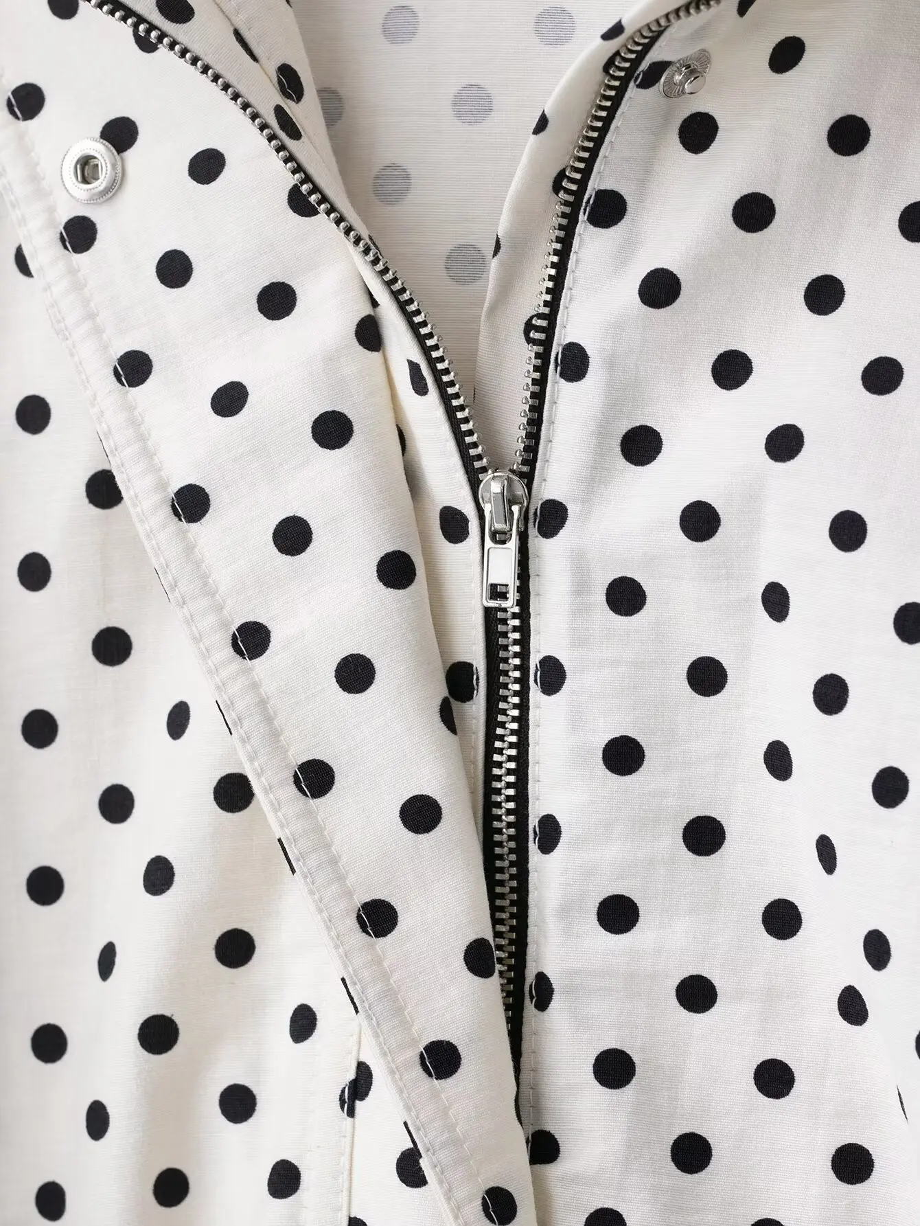 HH Polka Dot Shorts-Sets für Damen 2026 Trend-Outfits Langarm Reißverschluss Rollkragenjacke Mantel Frühling Elegantes 2-teiliges Set – Detail 10