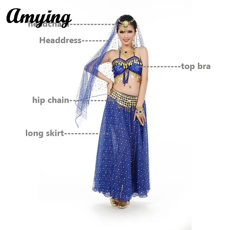 5pcs Set Women Belly Dance Costume New Adult Oriental Clothing Lady Stage PerformanceTraining Clothes Sexy Belly Dancing Wear