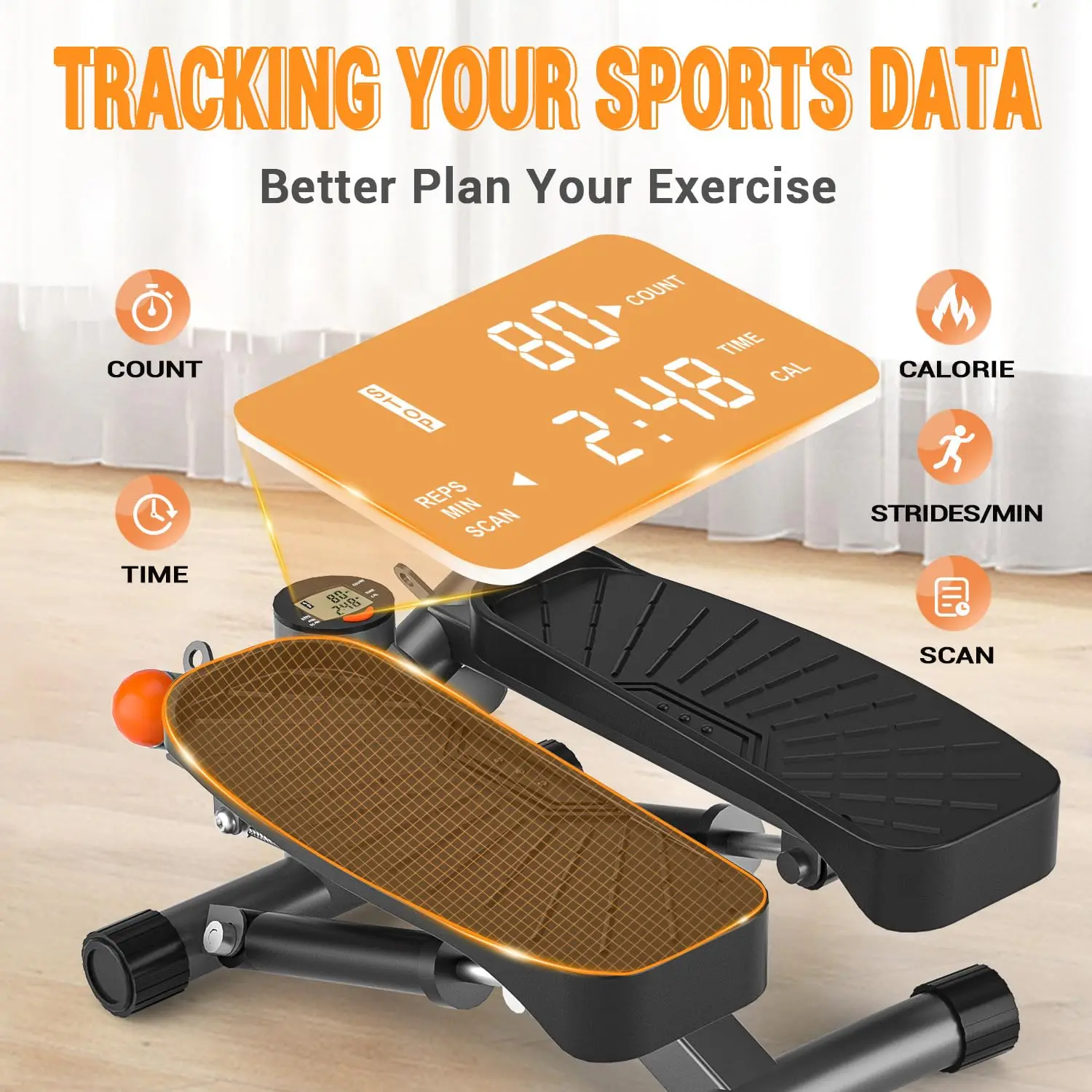 Home Use ABS Metal Mini Twist Run Indoor Gym Simulator Hybrid Synchronous Stepper Machine for Indoor Stair Workouts