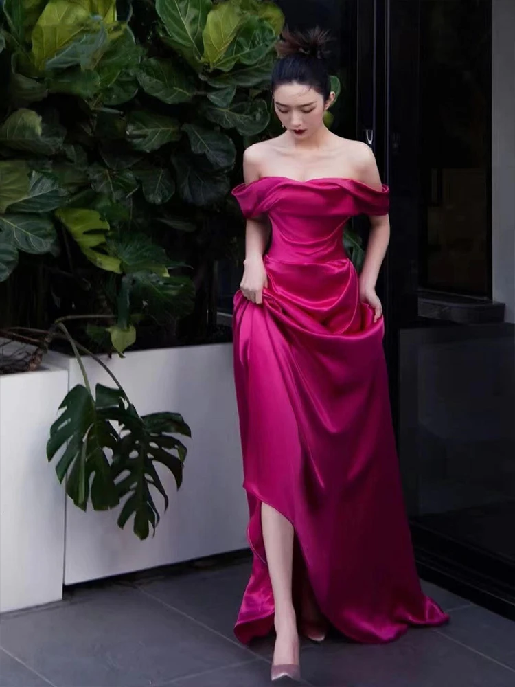 

Ele Morning Robe Bridal Dr Длинное свадебное платье с хвостом на одно плечо Роскошное ковриковое драпированное платье для помолвки и тостов