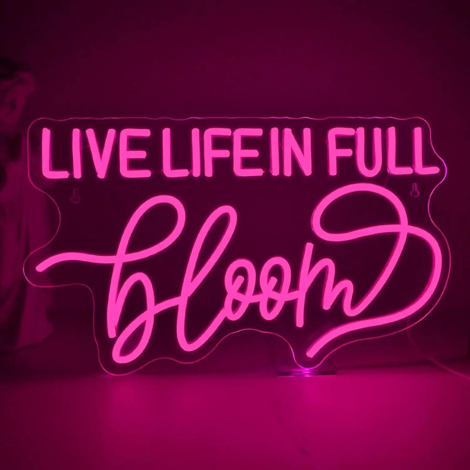 

Live Life In Full Bloom Neon Sign USB Dimmable LED Neon Lights for Home Yoga Studio Spa Café Creative Studio Party Wall Decor