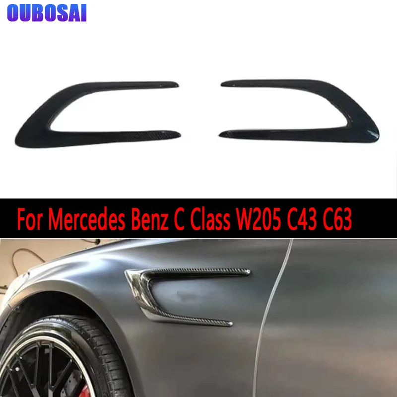

Carbon Fiber Wind Knife For Mercedes Benz C Class W205 C43 C63 C200 C260L 2013-2021 Car Side Vent Air Flow Fender Intake