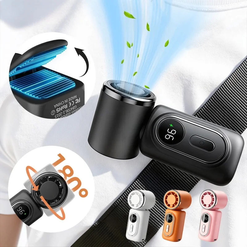 Portable Handheld Turbo Fan with 5 Speeds and LED Display