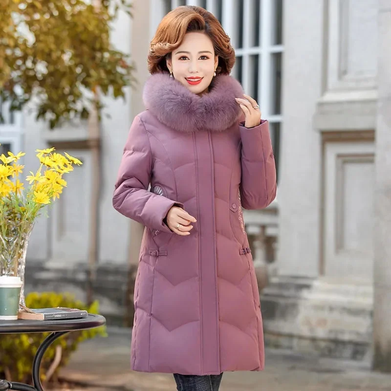 2024 New Women Winter Coat Big Fur Down Parkas Winter Hooded Coat Female Slim Winter jacket for Women Warm Long Parkas