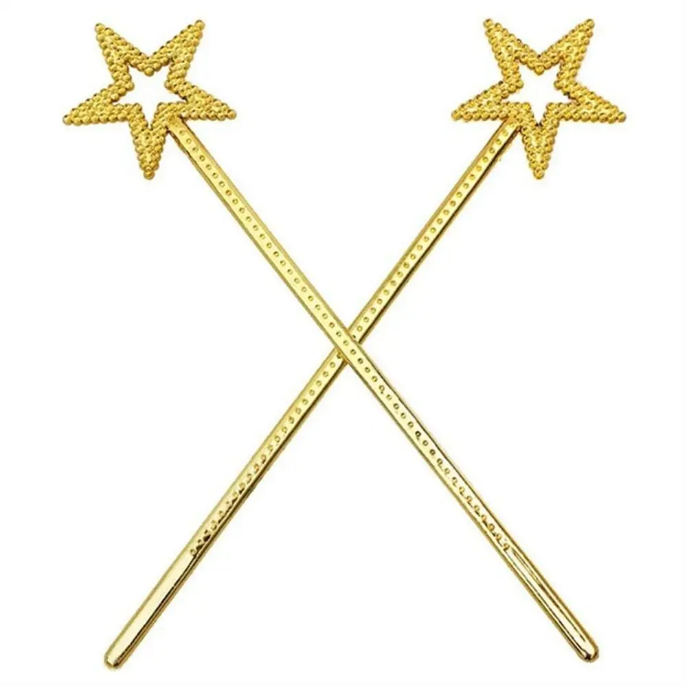 Five Pointed Star Princess Sticks Golden Silver 13 Inches Fairy Wand Role-playing Festival Star Wand Birthday Party