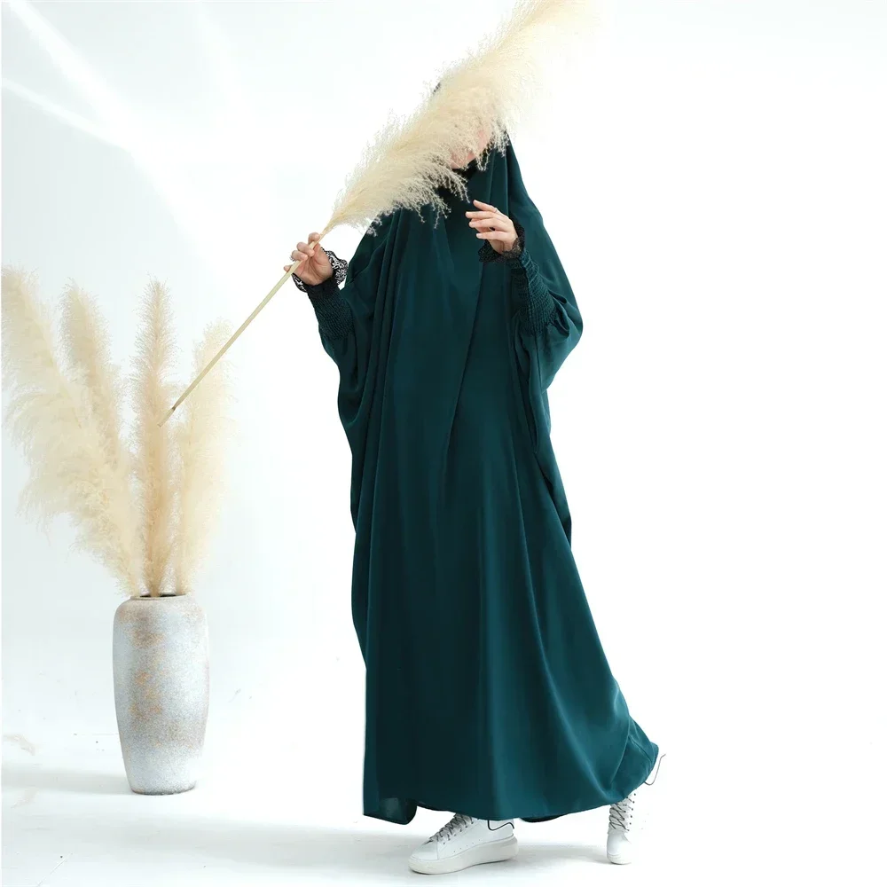 Eid Hooded Robe Djellaba Khimar Muslim Women Overhead Hijab Prayer Garment Long Dress Turkey Burqa Islamic Robe Ramadan Jalabiya