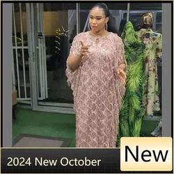 Customized Customized African mom dress fashion luxury quality shiny sequin suspender + inner skirt