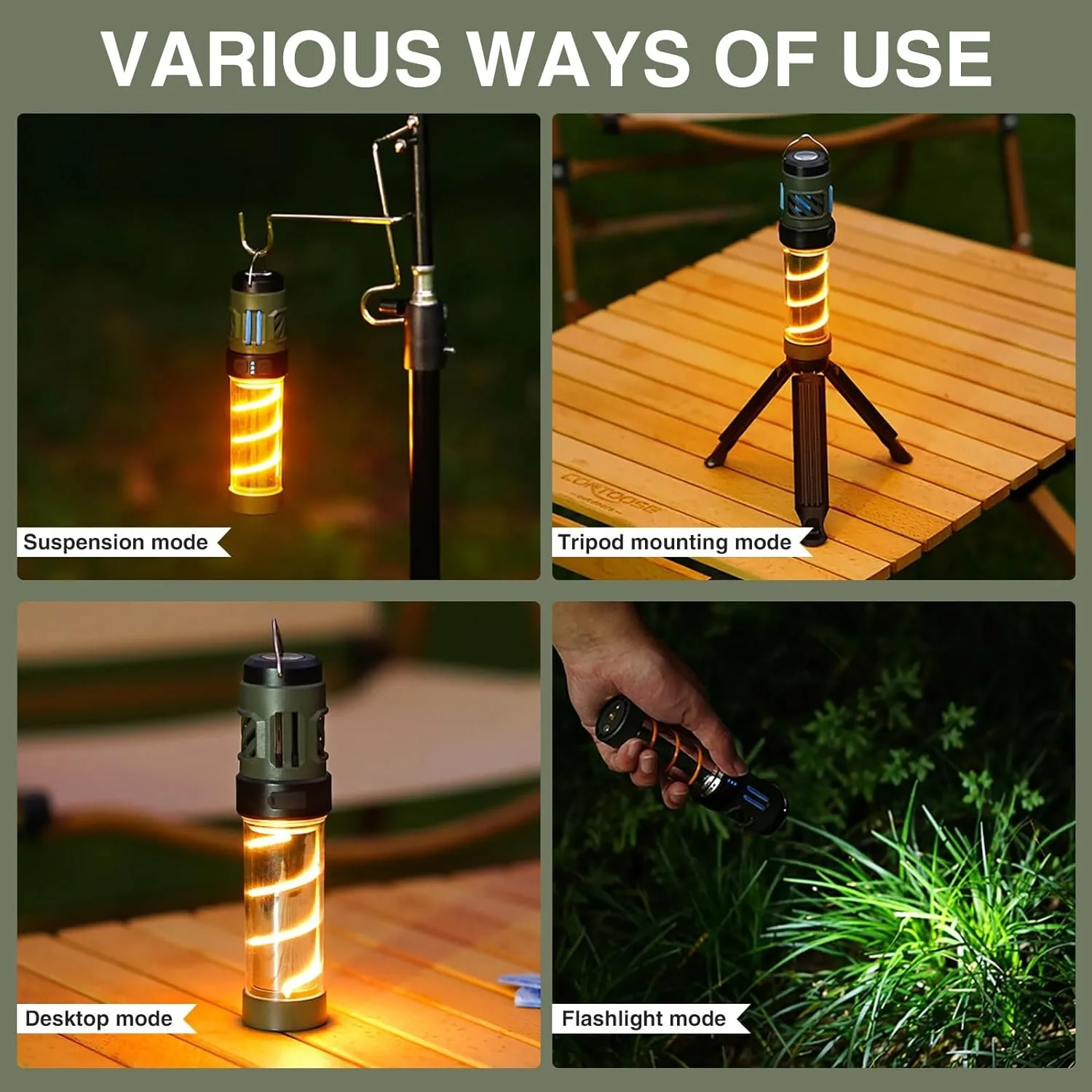 Mosquito Light Portable Outdoor Camping Tent Mosquito Repeller USB Rechargeable LED Lighting Flashlight With Triangle Bracket