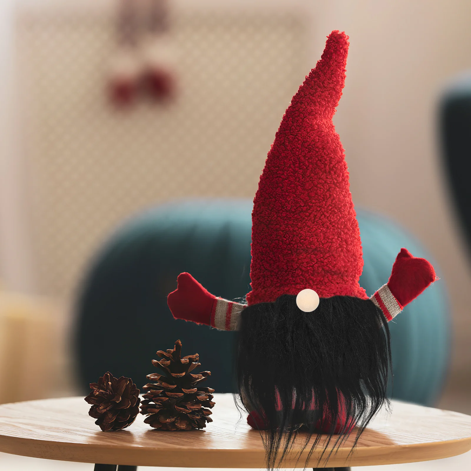 

1Set Gnome Beard Kit Fake Beards Wood Balls DIY Craft Supplies for Christmas Decoration Gnome Making Accessories