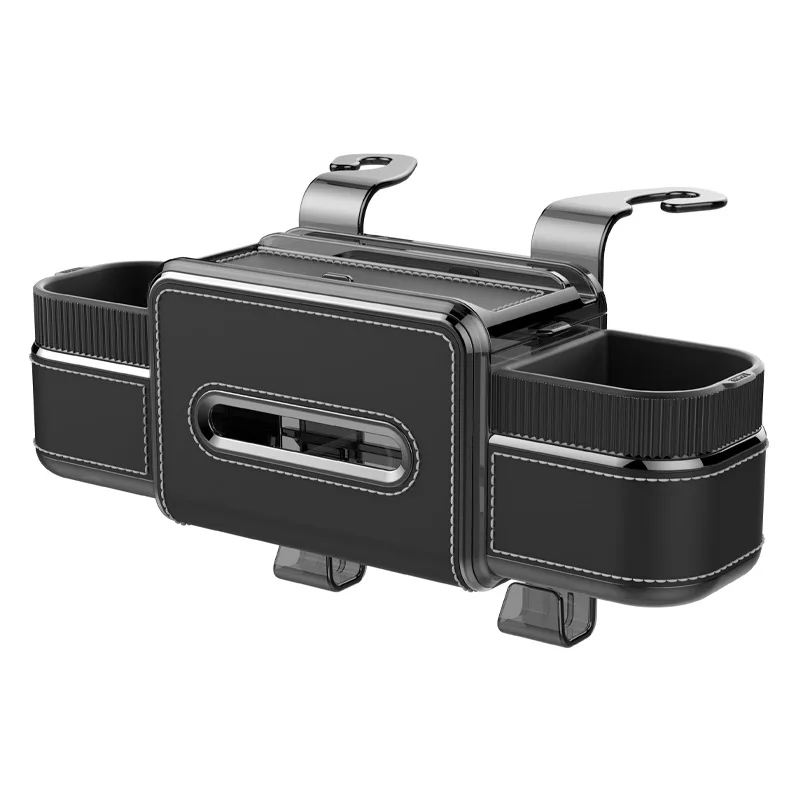Multifunctional Car Backseat Accessory Kit: Storage Box + Tissue Holder + Cup Holder + Storage Bag + Hook + Rear Seat Organizer