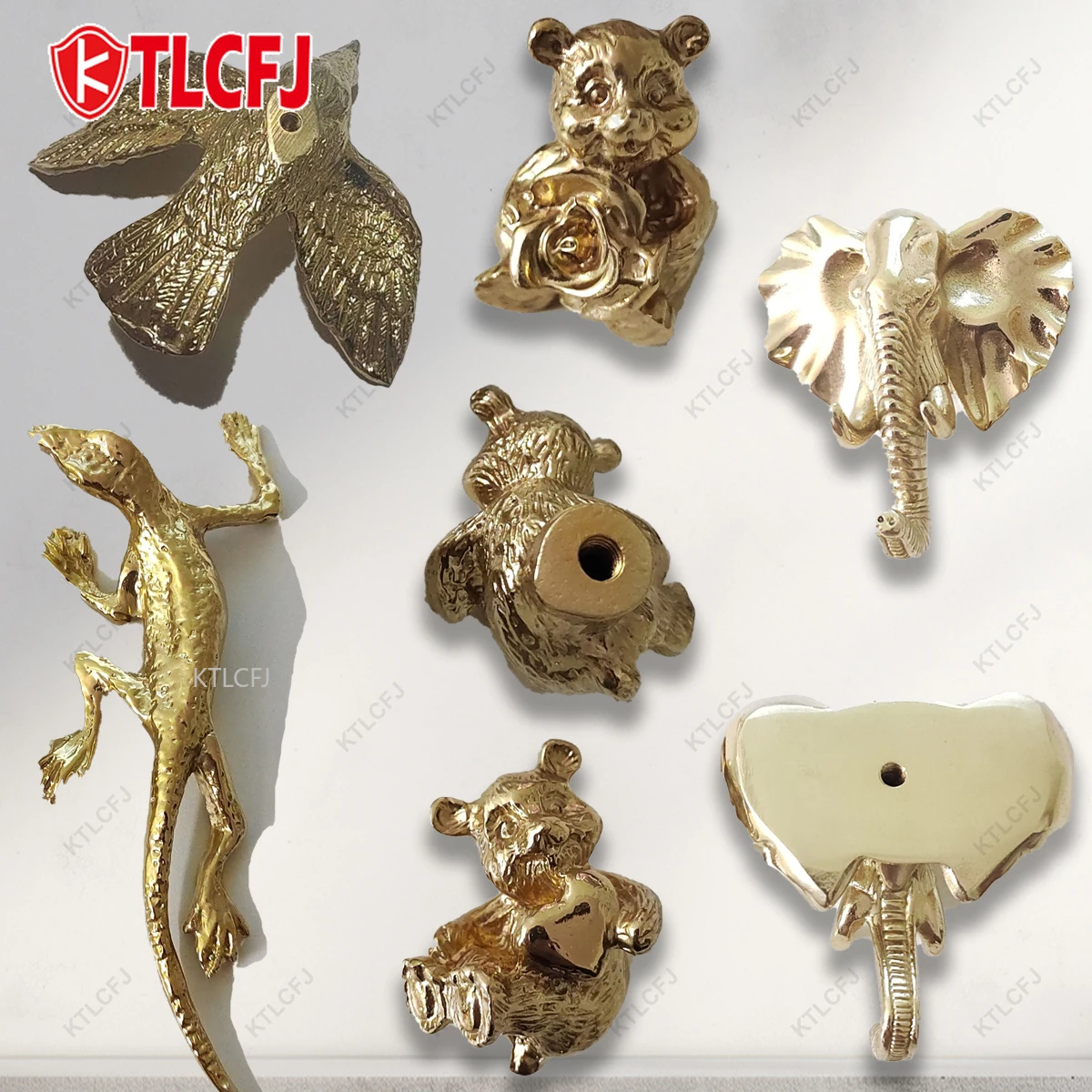 KTLCFJ Various Personalized Animal Shapes Handle Pure Copper Handle Drawer Cabinet Door Wardrobe Shoe Cabinet TV Cabinet Handle