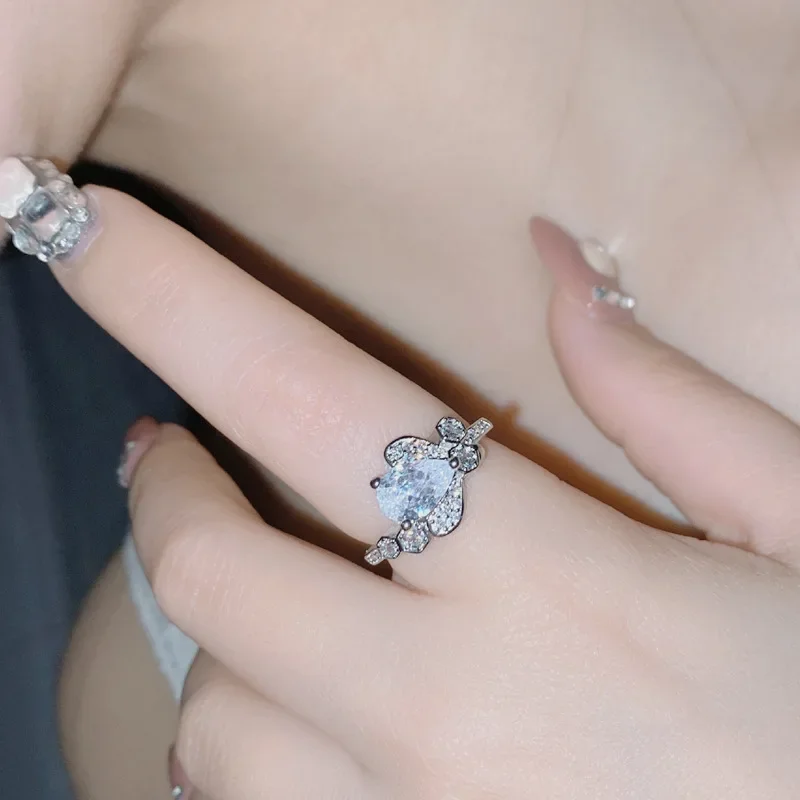 MDL Moissanite Style été nouvelle luciole nuit étincelle anneau 18k plaqué Vintage Niche nid d'abeille nid d'abeille anneau