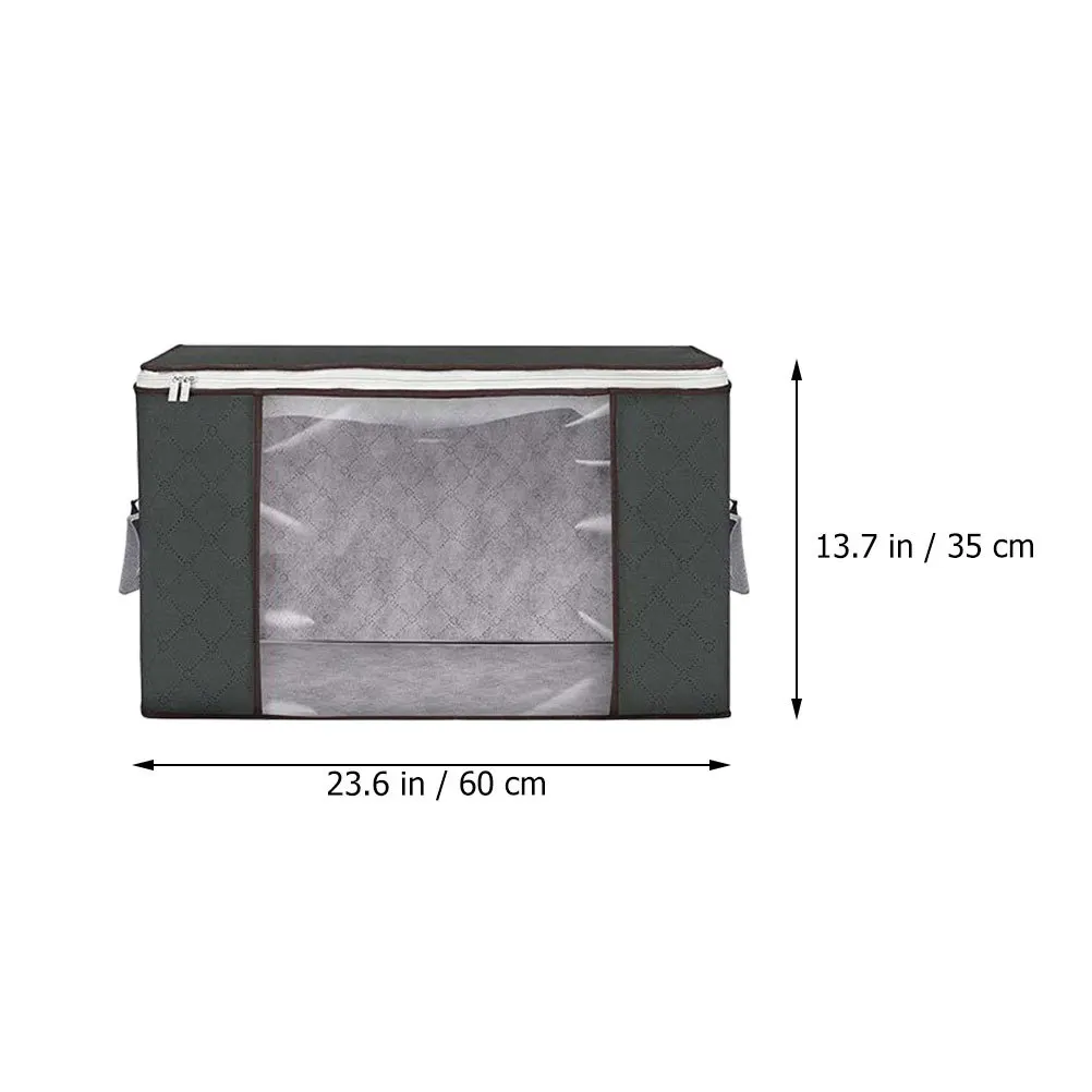 

2Pcs Foldable Clothes Storage Bag Large Capacity Zippered Storage Bin for Clothes Wardrobe Organizer Under Bed