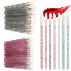 300/500PCS Crystal Lip Brushes Set Wholesale Lipstick Gloss Wands Applicators For Eyelash Extension Makeup Brush Beauty Tools