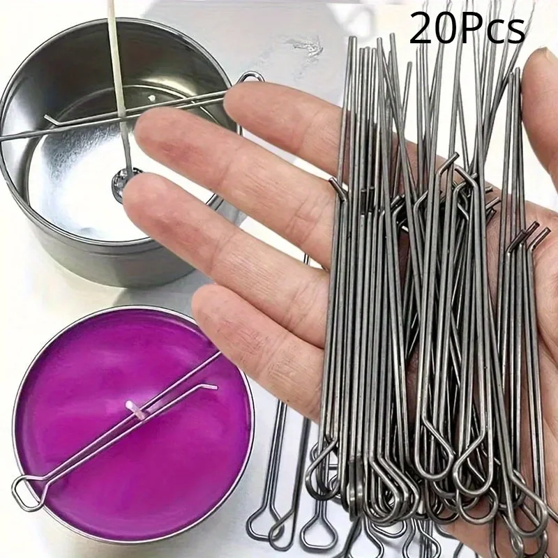 

20Pcs/Lot Candle Wick Holders Candle Wick Fixer Cotton Wick Fixed Iron Clip Stabiliser DIY Candles Making Device Tool Accessories