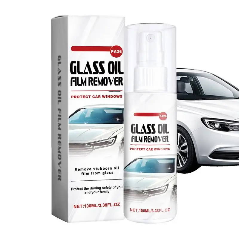 

100ml Car Glass Oil Film Cleaner Window Cleaning Spray Agent Windshield Glass Window Cleaner for Remove Oil & Water Stains