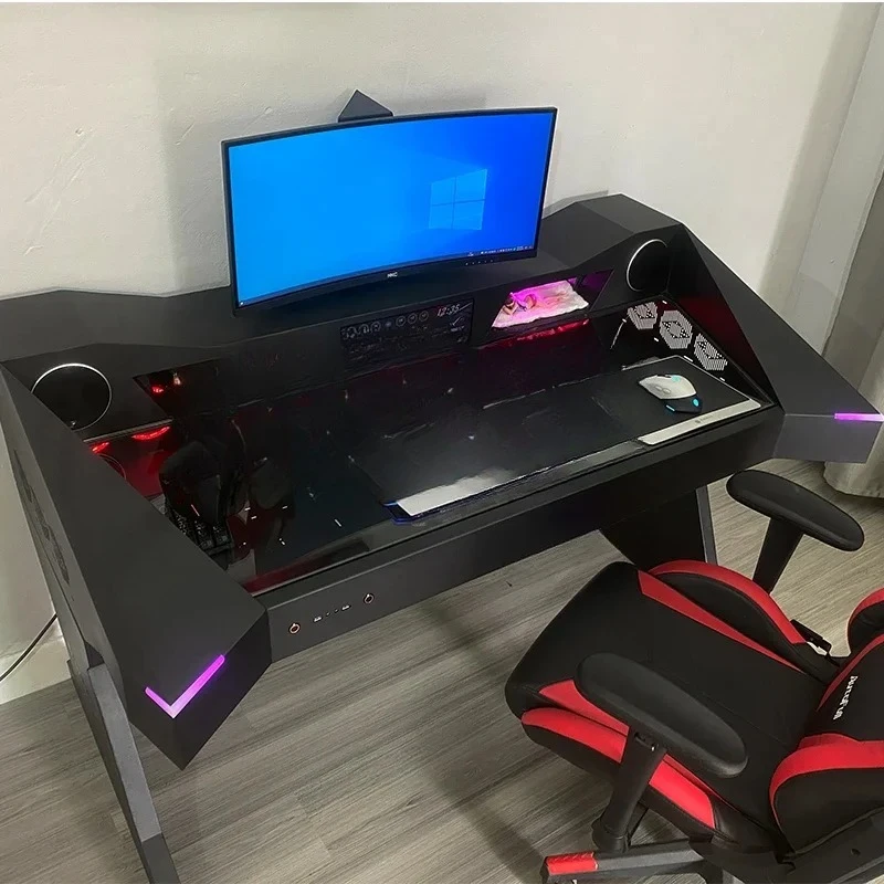 

Интегрированный стол корпуса компьютера, полностью прозрачный, высококачественный, крутой, научно-фантастический, киберспортивный стол