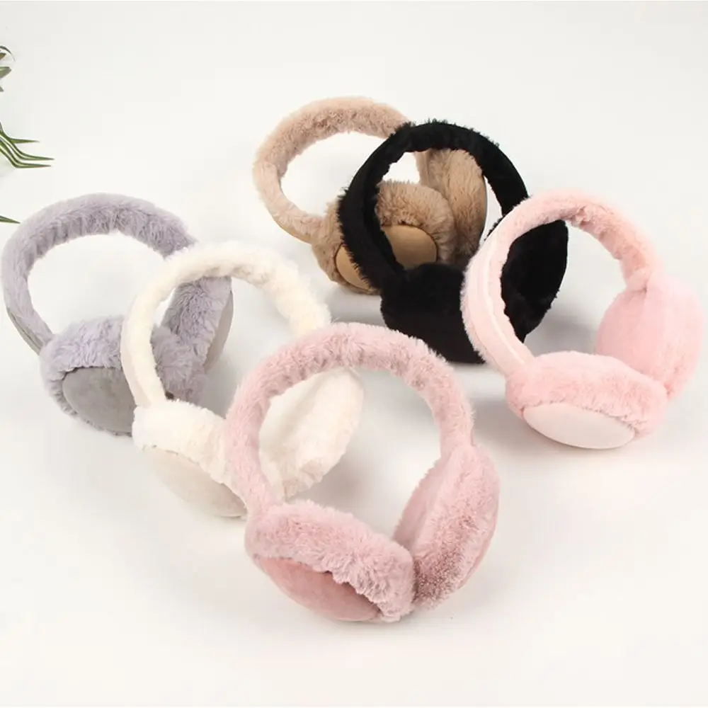 Morbido peluche inverno caldo paraorecchie pieghevoli paraorecchie moda donna protezione dal freddo paraorecchie