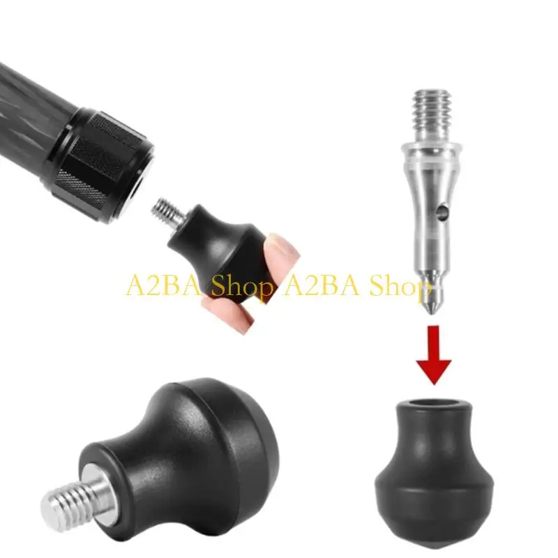 A2BA Quick Release Stainless Steel Foot Spikes for Camera Tripods Monopods AntiSlip Silicone Pad