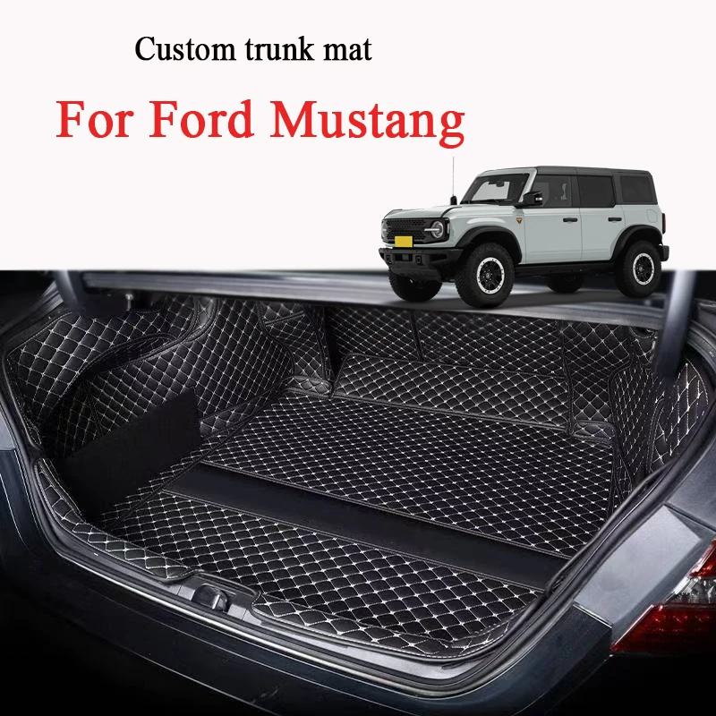 For Ford Mustang-Mach E 2021 2015 3D Car Trunk Mat Cargo Liner Carpet Interior Accessories Cover