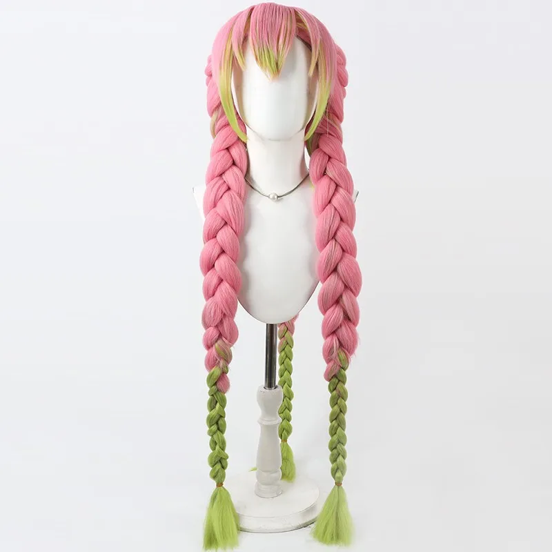 Mignon شيطان القاتل Kanroji Mitsuri شعر مستعار تأثيري سميكة طويلة التدرج