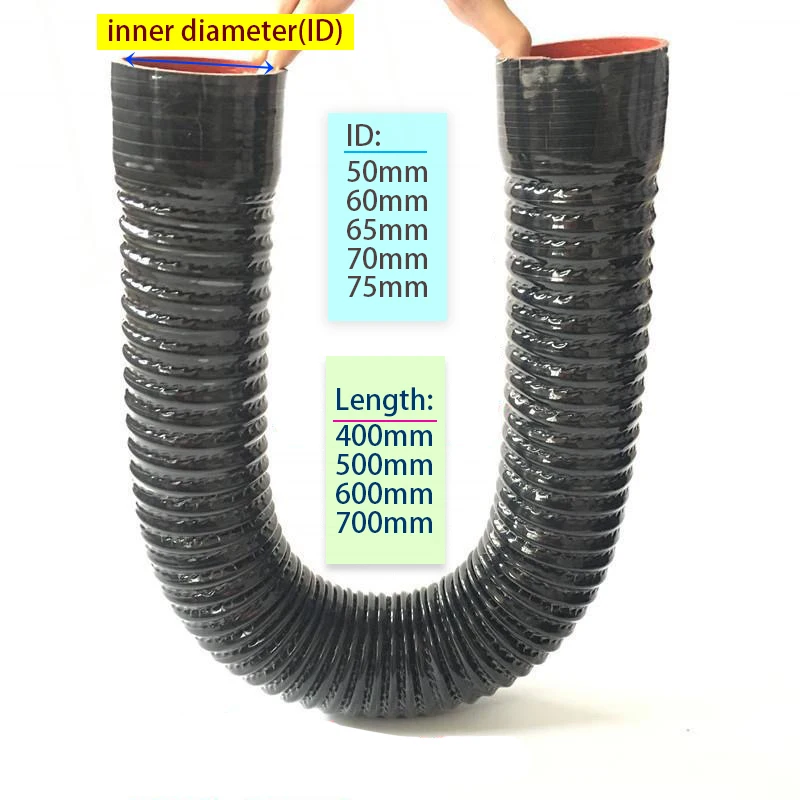 

ID50mm-75mm Flexible Silicone Hose Universal For Car Radiator Cooling Air Intake High Pressure High Temperature Resistant Tube