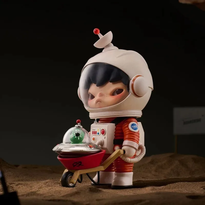 Popmart hirono série brisa de verão/soda laranja/harca para uma estatueta alienígena pts edição limitada estatuetas de brinquedo de coleção da moda