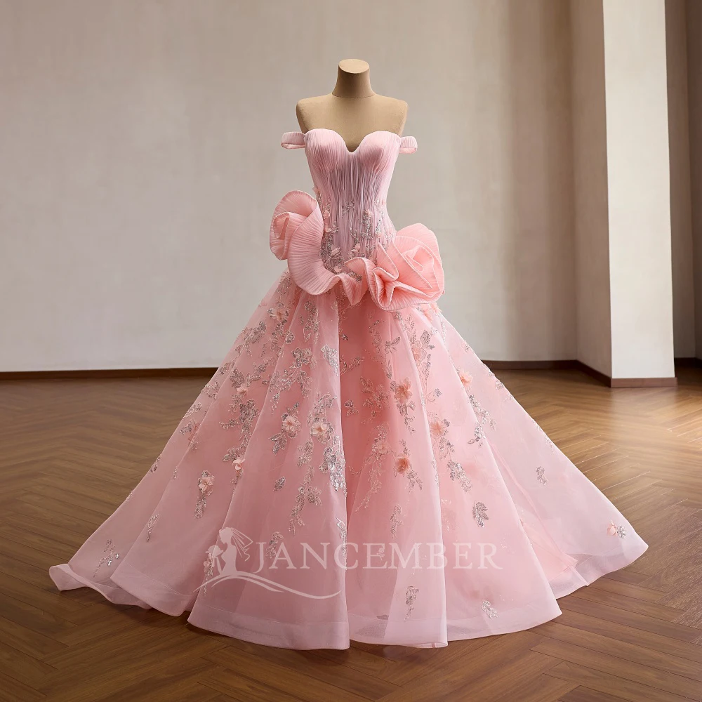 Captivating Pink Quinceanera Prom Dresses New Exquisite Beaded Off Shoulder Customized Ball Gown vestido de 15 quinceañera