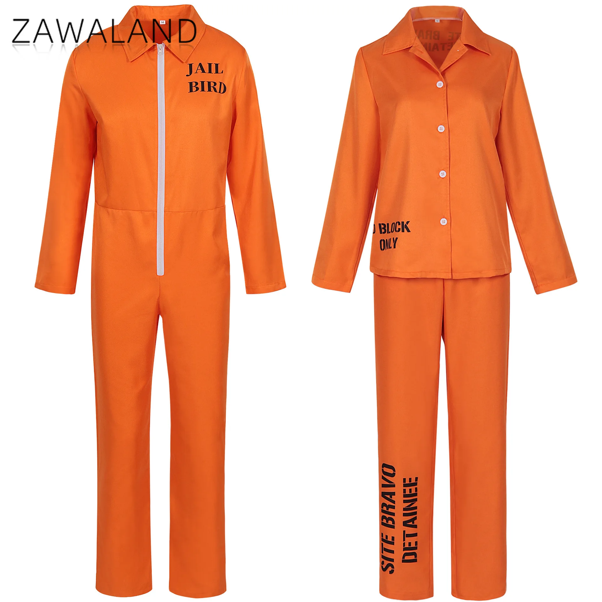 

Orange Prison Cosplay Costumes Man Halloween Party Dress Up Jumpsuit Women Long Sleeve Jacket Pants Sets Carnival Stage Outfits