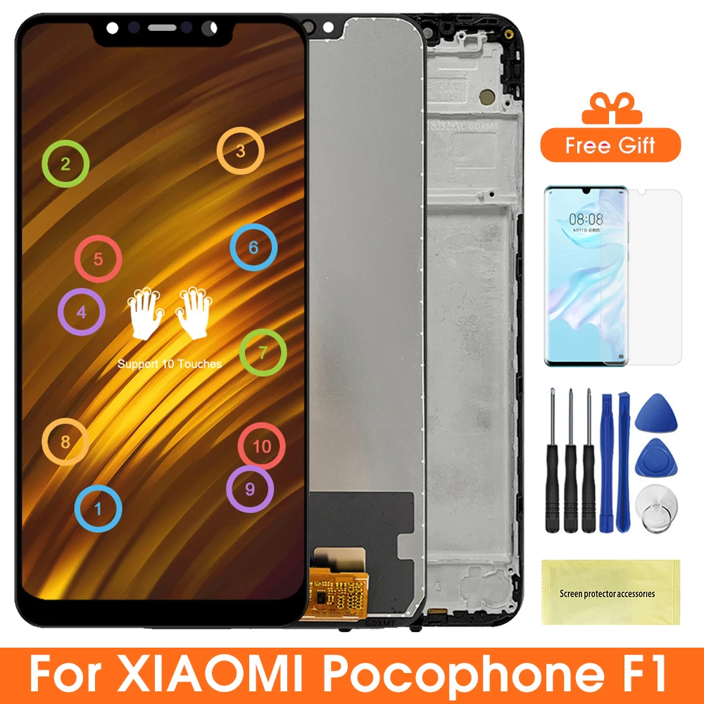 Poco F1 LCD Display Screen for Xiaomi Pocophone F1 Lcd Display Touch Screen Digitizer Assembly for Xiaomi PocophoneF1 PocoF1