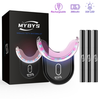 MYBYS Professional Dental Whitening Kit Teeth Whiteners 2023 Rechargeable 300 MAH Whitening Pen Gel Smart 32 Led Red Blue Light