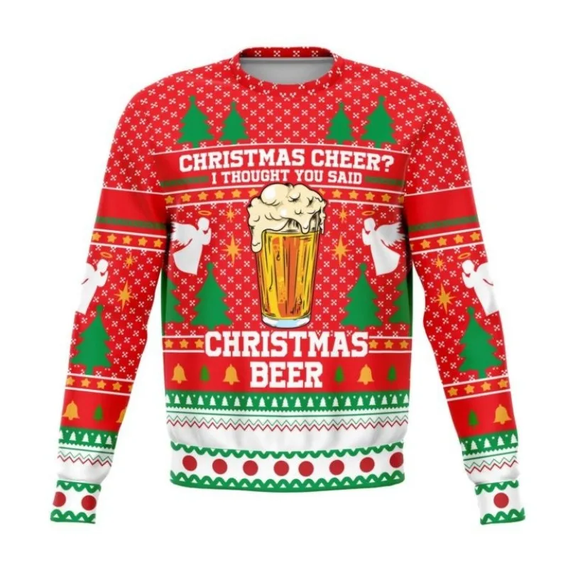 Christmas Themed Hooded Pullover Sweater 2026 Advanced 3D Imaging Technology Unisex Matching Couple Wear For Holiday Season