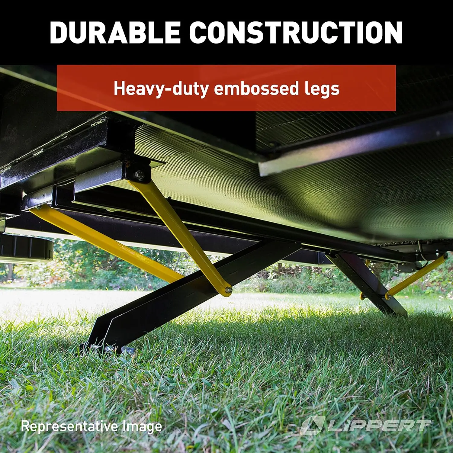 Lippert PSX1 Système de prise de stabilisation de puissance RV à grande vitesse, kit de commutateur étanche noir, réglage automatique, poudre de calibre lourd-C