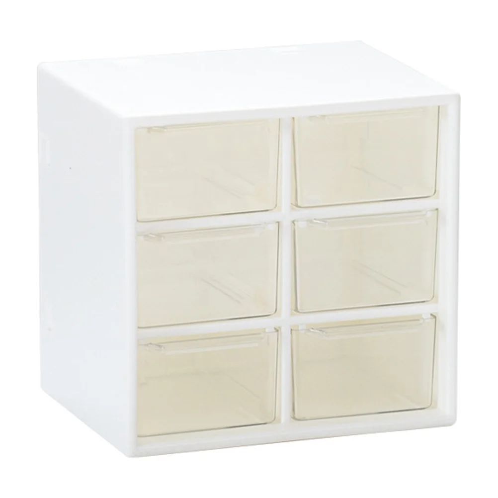 

White Plastic Drawer Type Desktop Storage Box Multi-Grid Stationery Case Large Capacity Organizer Drawer Type Desktop Box