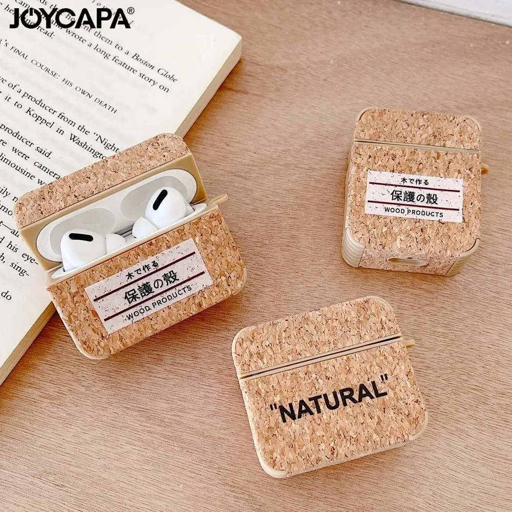 Natural Wood Sawdust Protective Case for Apple Airpods 3 2021 Air Pods Pro 1 2 Shockproof Wireless Earphone Soft Silicone Cover