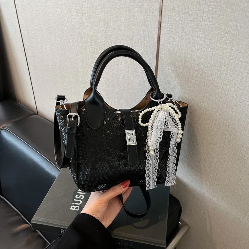 

2025 New Fashion Crossbody Bag for Women, Genuine Leather Multi-way Shoulder Purse, Vintage Chic Large Capacity Tote for Work