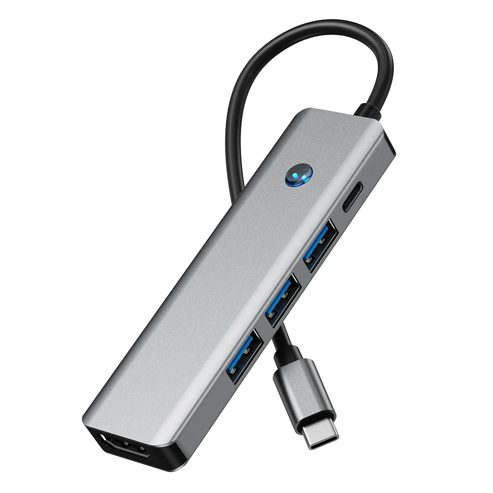 Multiport Adapter with HDTV 4K30Hz USB-A Data Ports 100W PD USBC Dongle for MacBook iPad iPhone